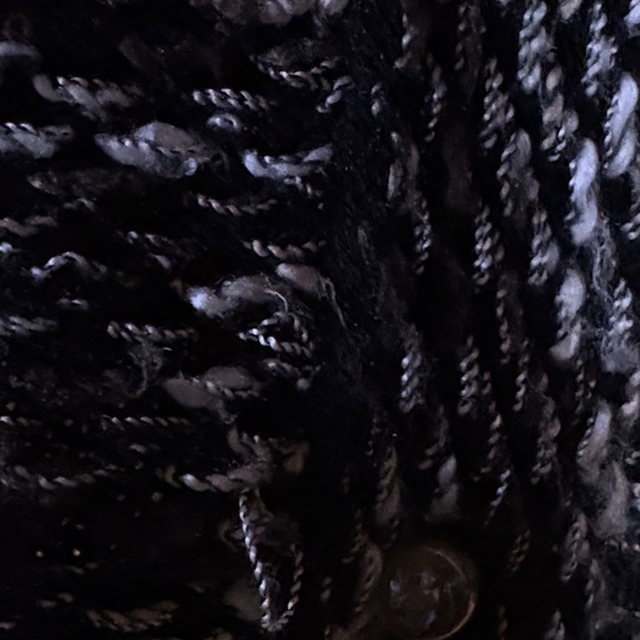 NY Collection Black and White Textured Cardigan - Picture 4 of 4